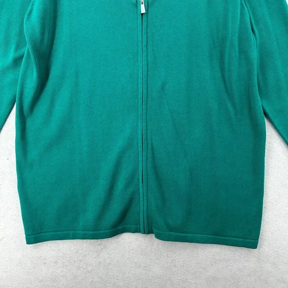 Ulla Popken Full Zip Cardigan Sweater Womens Size 16/18 Teal Green NICE - Picture 4 of 11